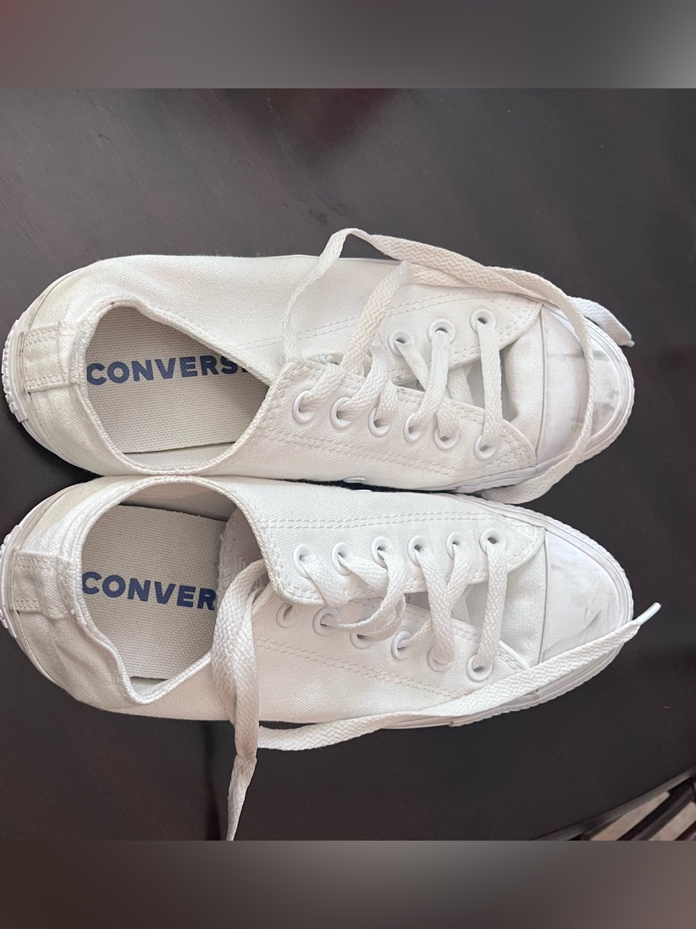 Converse Womens White Low Top Canvas Sneakers Size 7.5